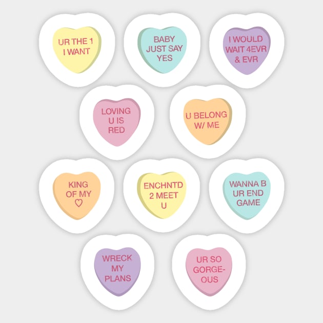 Swiftie Candy Hearts Sticker by MusiMochi